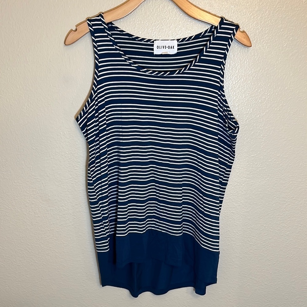 Olive & Oak Blue Striped Tank Top